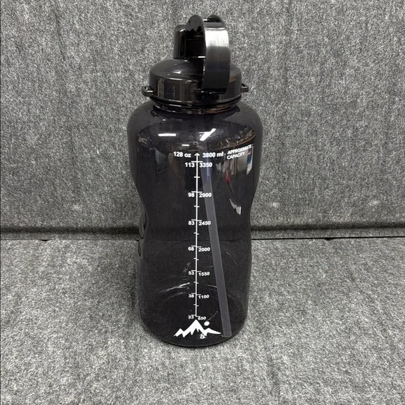 Black Motivational Water Bottle 128 oz - Picture 3 of 7